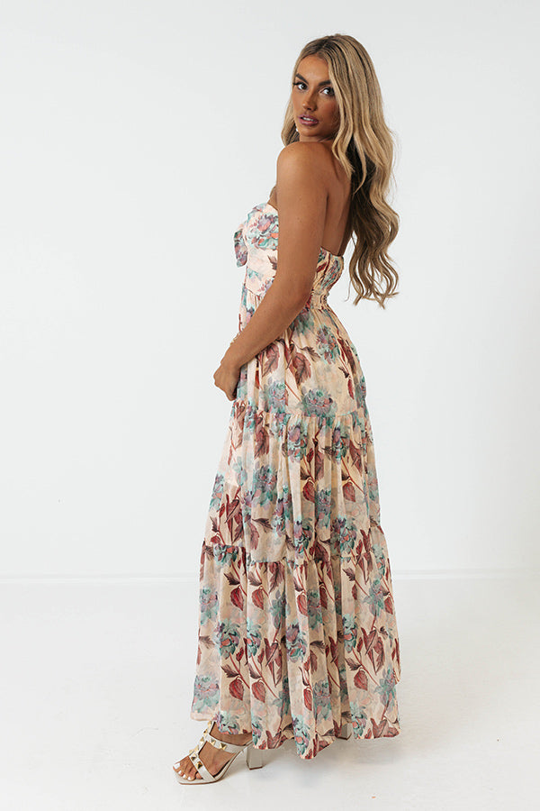 Hearing Music Floral Midi In Champagne Image - 4