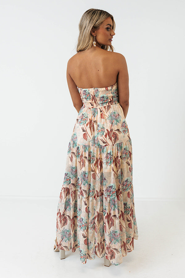 Hearing Music Floral Midi In Champagne Image - 5