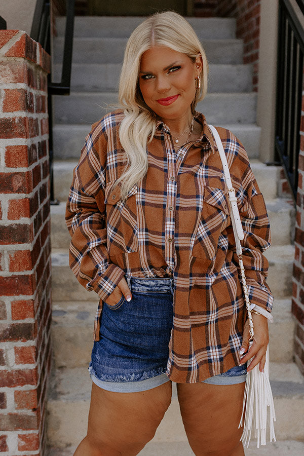 Fall Perfection Plaid Button Up Curves Image - 1