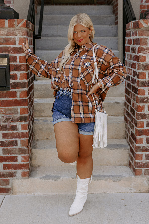 Fall Perfection Plaid Button Up Curves Image - 5