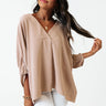 Press Room Shift Top In Warm Taupe Image - 1