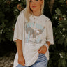 Free Bird Vintage Graphic Distressed Boyfriend Tee In Stone Curves Image - 1