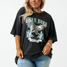 Free Bird Vintage Graphic Distressed Boyfriend Tee In Black Curves Image - 1