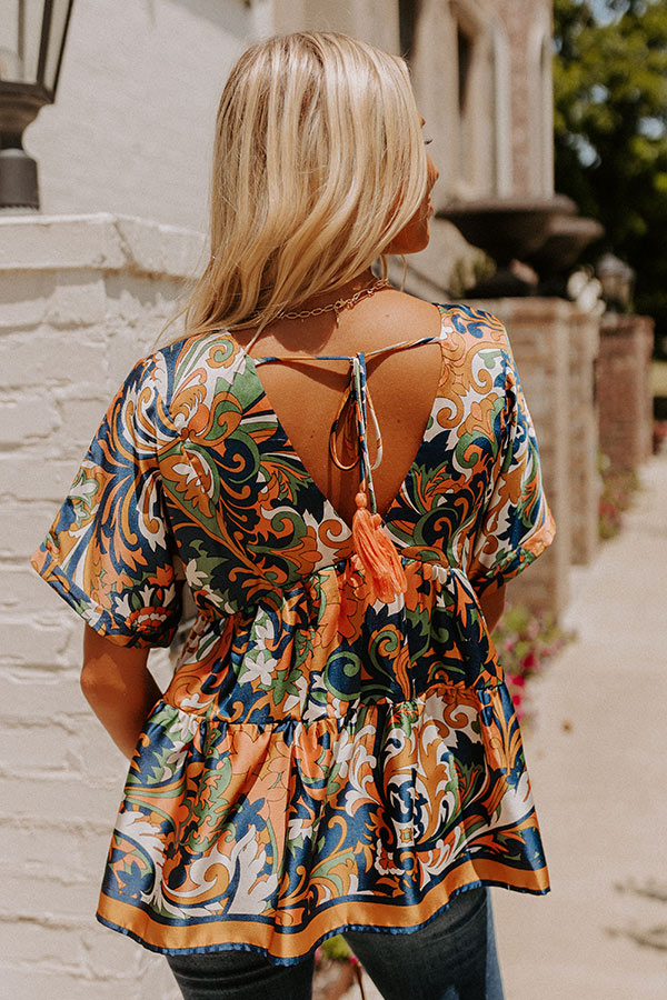 Dial It In Babydoll Top In Navy Image - 4