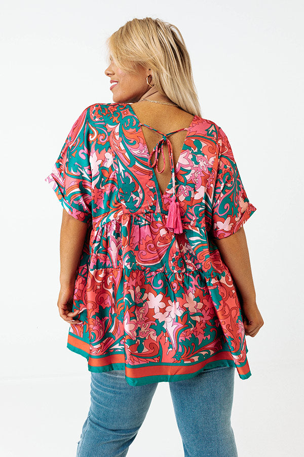 Dial It In Babydoll Top In Pink Curves Image - 5