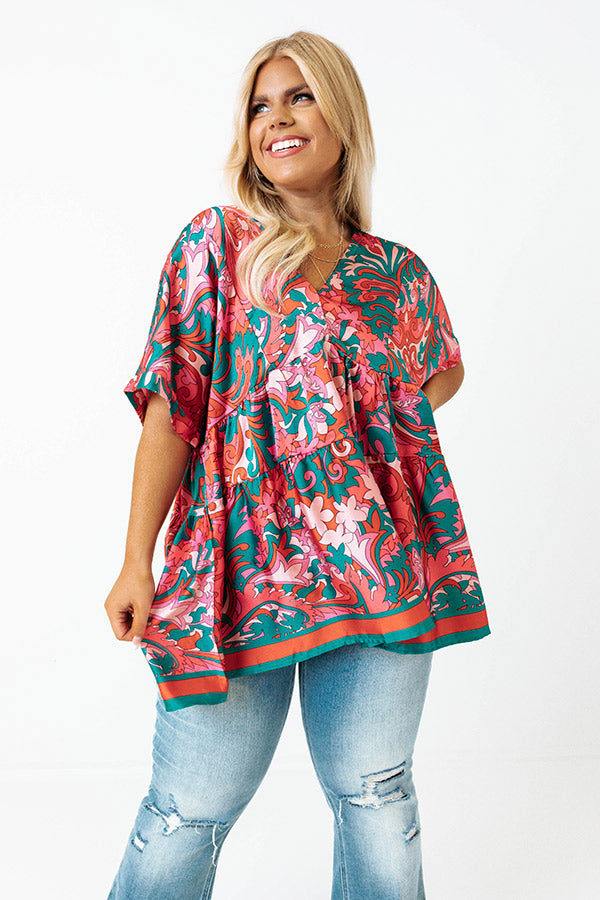 Dial It In Babydoll Top In Pink Curves Image - 1