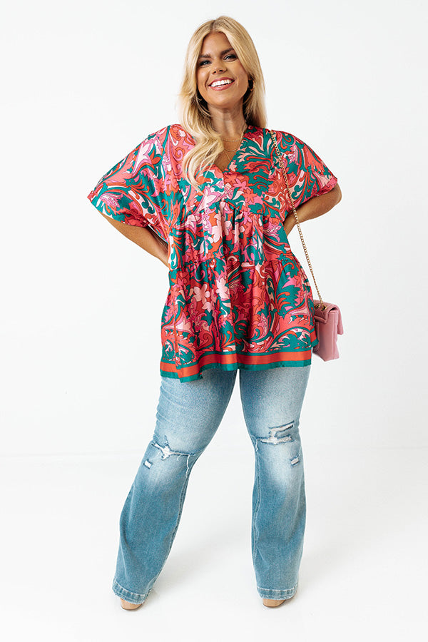 Dial It In Babydoll Top In Pink Curves Image - 2