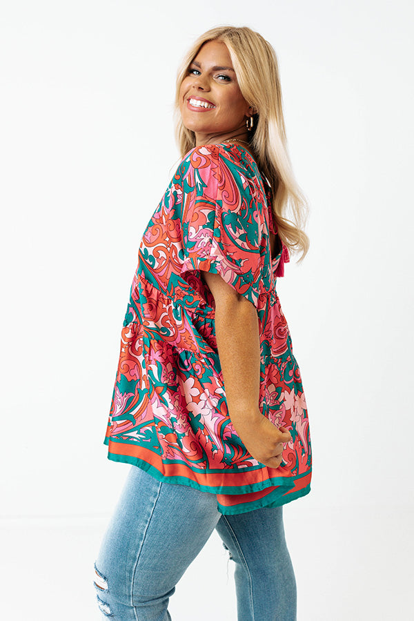 Dial It In Babydoll Top In Pink Curves Image - 4