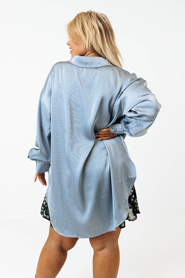 Simply Charmed Button Up Top In Light Slate Curves Image - 5