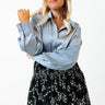Simply Charmed Button Up Top In Light Slate Curves Image - 1