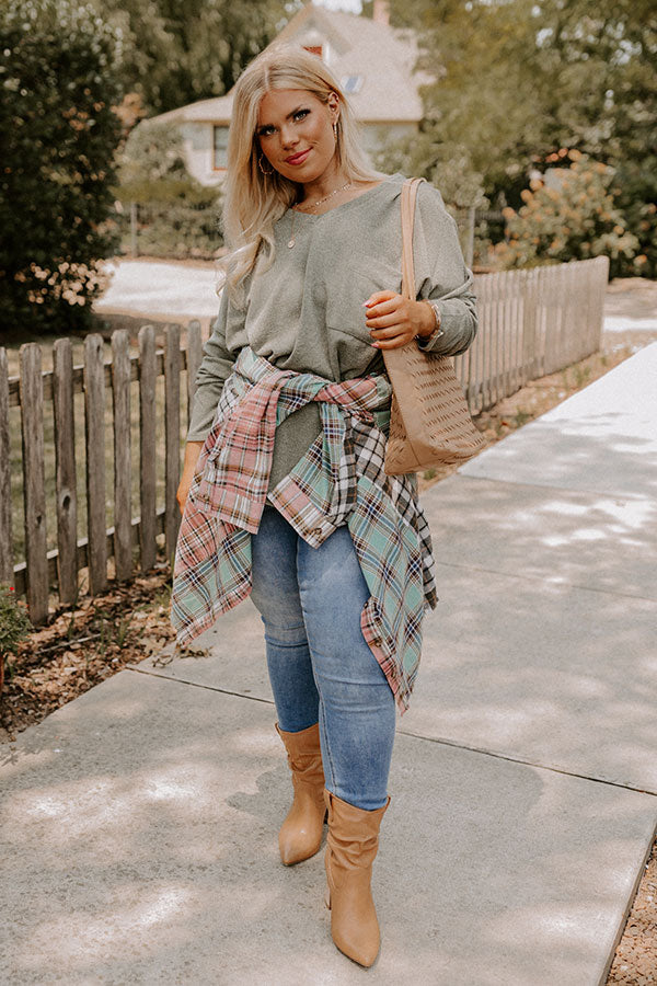 Cozy Zone Shift Tunic In Pear Curves Image - 1