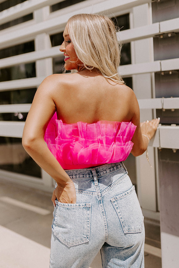 Out Past Midnight Tulle Crop In Hot • Impressions Online Boutique