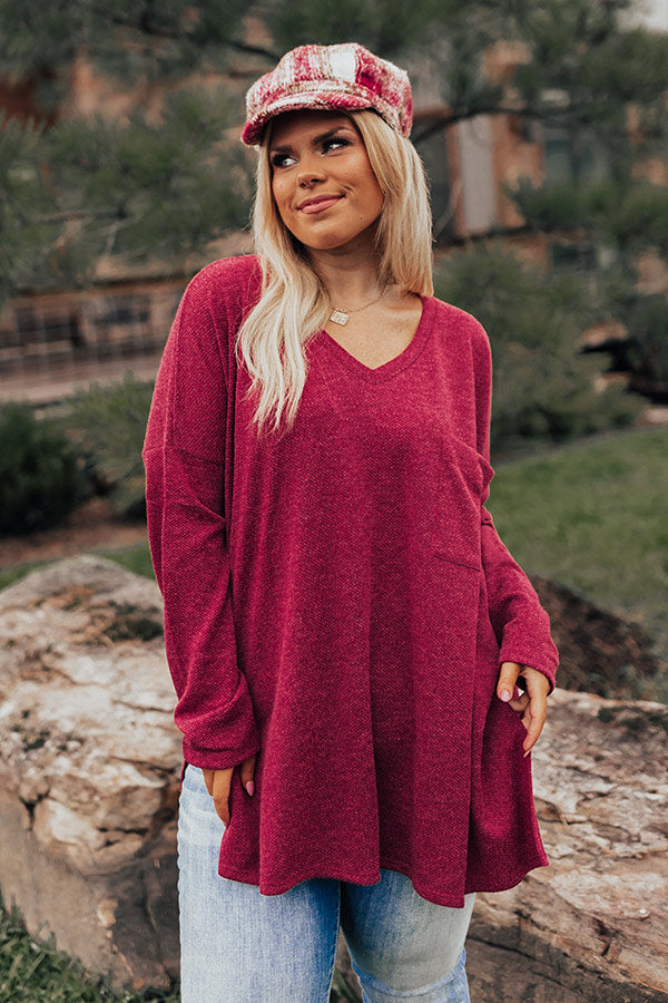 Cozy Zone Shift Tunic In Wine Curves Image - 1