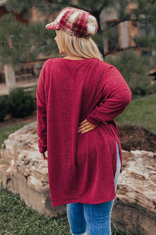 Cozy Zone Shift Tunic In Wine Curves Image - 4
