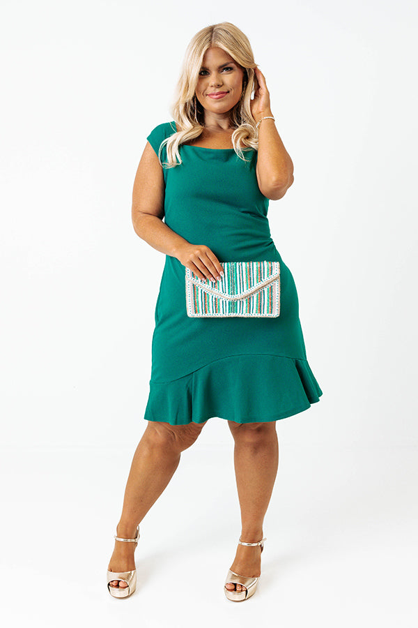 Chasing Love Shift Dress In Teal Curves