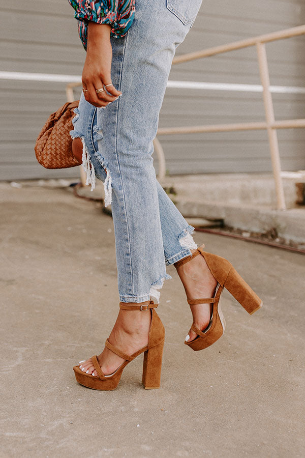 Bianca Lace Up Heel in Camel | böhme