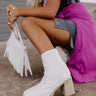 The Esther Faux Leather Bootie In White Image - 1
