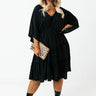 Dawn Of Time Ruffle Dress In Black Curves Image - 1