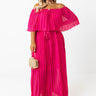 Ticket To Love Pleated Maxi In Hot Pink Curves Image - 1