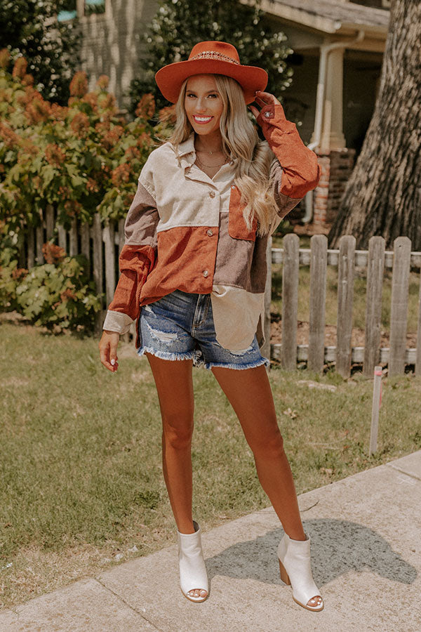 Felt The Chill Corduroy Button Up In Beige Image - 2