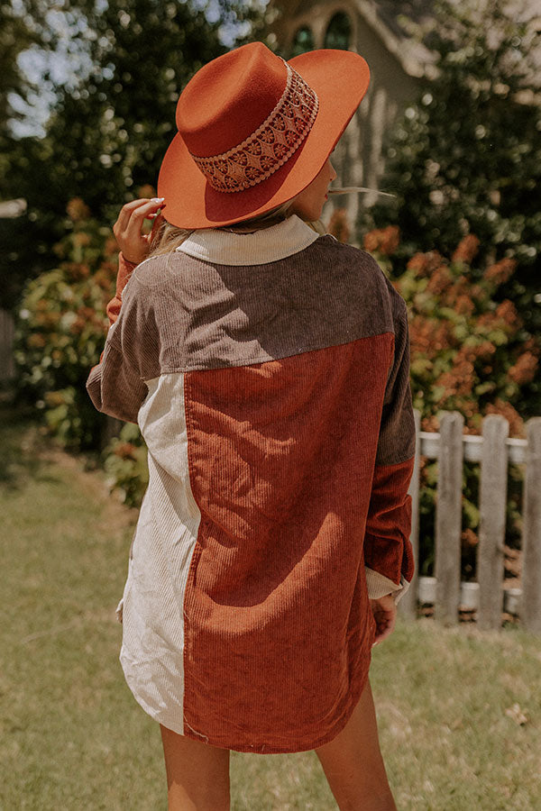 Felt The Chill Corduroy Button Up In Beige Image - 4