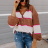 Coziest Home Stripe Sweater In Chocolate Image - 1