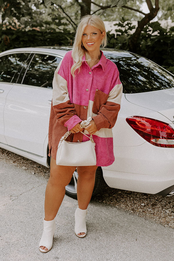 Felt The Chill Corduroy Button Up In Vineyard Grape Curves Image - 5