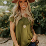 Chill On The Horizon Shift Top In Olive Image - 1