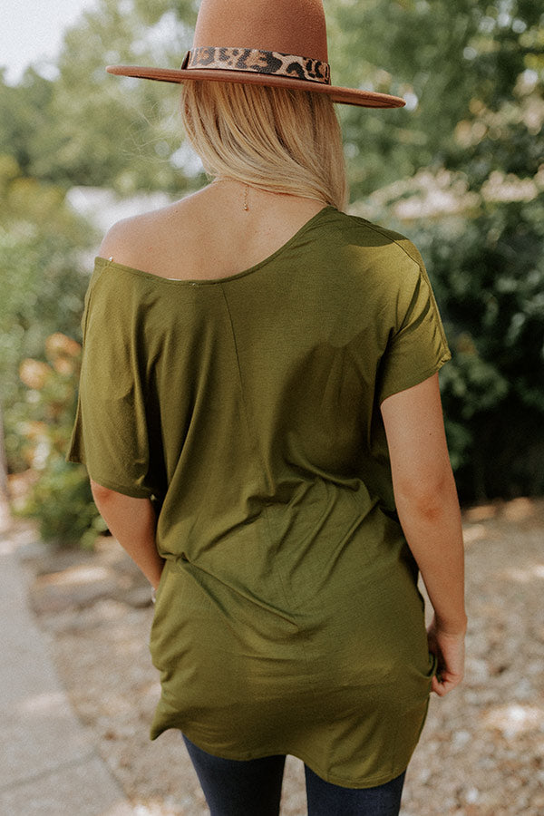 Chill On The Horizon Shift Top In Olive Image - 3