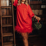 Do It With Pizazz Feather T-Shirt Dress In Red Curves Image - 1