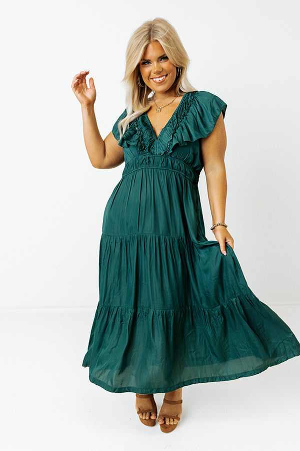 Calling Room Service Midi In Teal Curves
