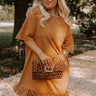 Do It With Pizazz Feather T-Shirt Dress In Camel Curves Image - 1