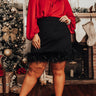 Find The Spotlight Feather Skirt In Black Curves Image - 1