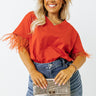 Point The Way Feather Shift Top In Scarlet Curves Image - 1