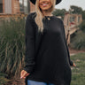 Put You First Waffle Knit Top In Black Curves Image - 1