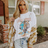Free Spirit Tiger Oversized Distressed Tee In White Image - 1