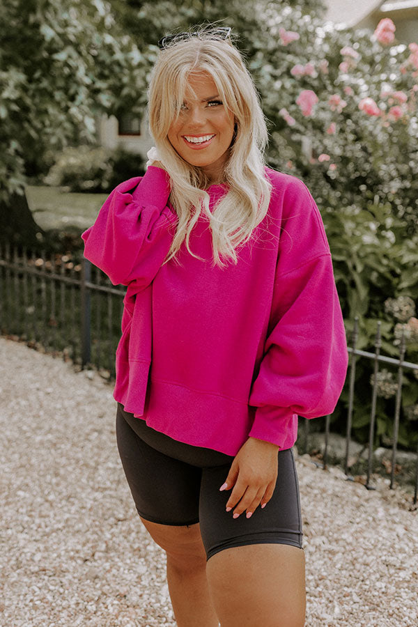 To The Mountains Sweatshirt In Fuchsia Curves Image - 2