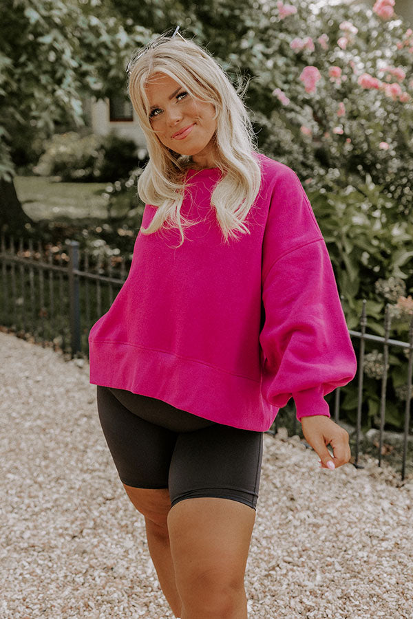 To The Mountains Sweatshirt In Fuchsia Curves Image - 3
