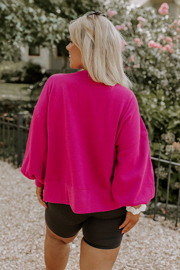 To The Mountains Sweatshirt In Fuchsia Curves Image - 4