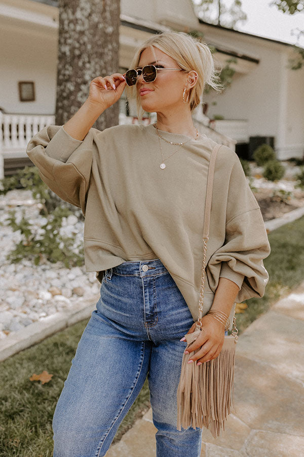 To The Mountains Sweatshirt In Sage Curves Image - 2