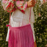 Right On Cue Fringe Crossbody In Pink Image - 1