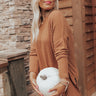 Put You First Waffle Knit Top In Camel Curves Image - 1