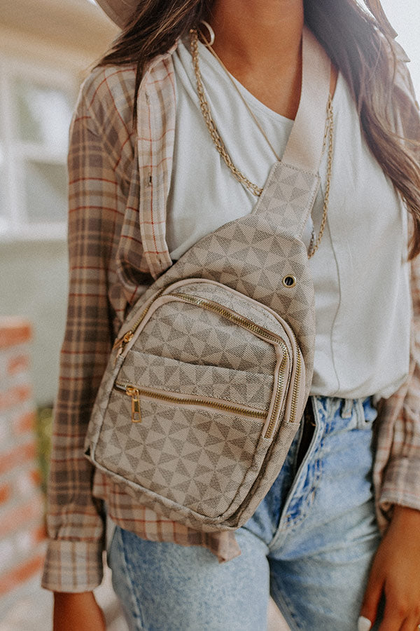 Road Trip Traveling Sling Backpack In Cream • Impressions Online Boutique