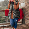 Fireside Divine Quilted Vest In Olive Curves Image - 1
