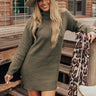 Chill On The Horizon Sweater Dress In Army Green Image - 1