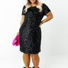 Sparkle And Sass Sequin Dress In Black Curves Image - 1