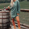 Cozy Memories Sweater Dress In Hunter Green Image - 1