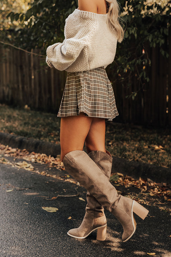 Lean Into Me Plaid Skirt In Mocha • Impressions Online Boutique