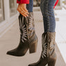 The Beau Faux Leather Cowboy Boot In Black Image - 1