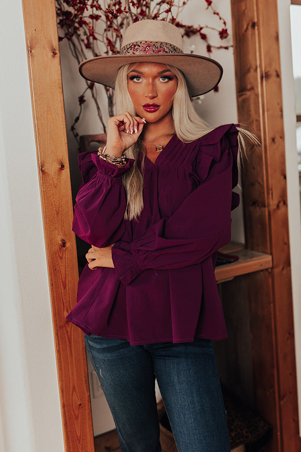 Coming In First Place Shift Top In Dark Purple Image - 3